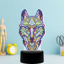 DIY Special Shaped Diamond Painting Wolf LED Light Cross Stitch Embroidery