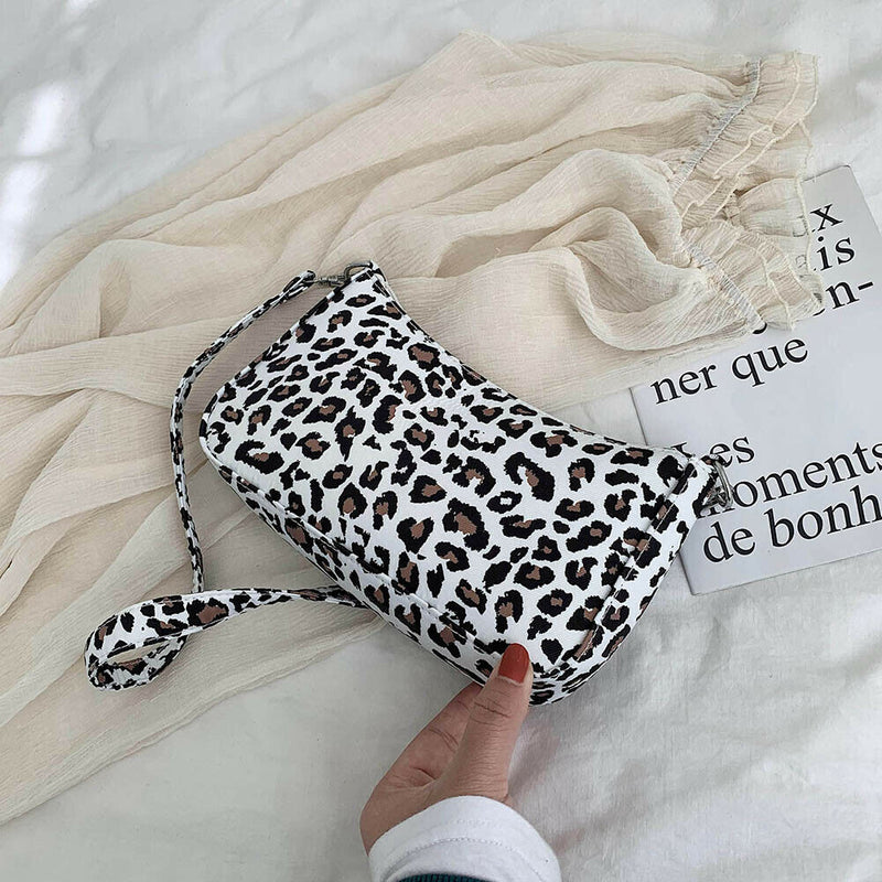 Women Nylon Handbags Shoulder Ladies Fashion Zipper Totes Bag (Leopard)