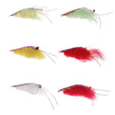6pcs Shrimp/Prawn Flies For Bass, Sea Trout, Salmon, Pollock