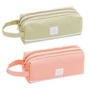 2 Pack Large Capacity Pen Pencil Storage Case, Double Zipper Student Statio
