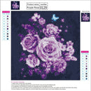 DIY 5D Diamond Embroidery purple rose full Round Diamond Painting Cross StitchLJ