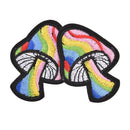 2Pcs Mushroom Retro 70's Hippie Love Peace Embroidered Applique Iron-on Patch M&