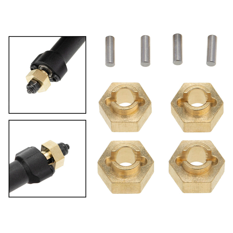 Pack of 4 1:24 RC Aluminum Alloy 3mm Brass Hex Adapter for Axial SCX24 AXI90081