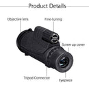 40x60 Zoom Monocular HD Telescope-Telephoto-Camera Holder Phone CL Lens Tr B0C5