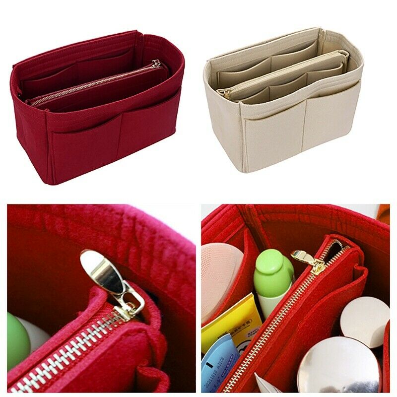 Makeup Bag Cosmetic Cases Felt Bag Organizer Insert Cosmetic Bags Makeup CS F5E6