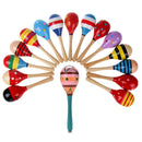 1x Wooden Maraca Wood Rattles Kids Percussion Musical Hand Instrument Shaker Kit