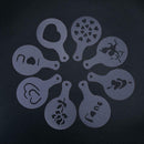 8pcs Valentine Printing Pattern Coffee Milk Template Mold Strew Spray Pad