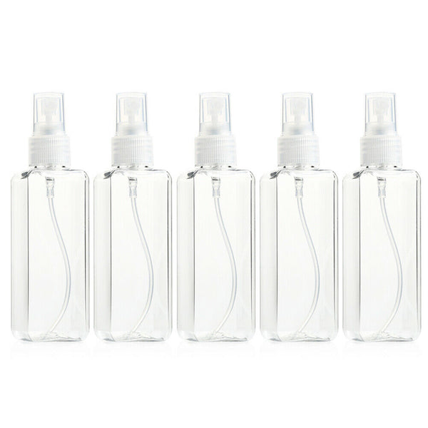 5pcs 100ml Portable Transparent Plastic Empty Spray Bottles Refillable Bottles
