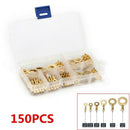 150Pcs/set Car Ring Type Golden Brass Non-insulated Crimp Terminals Connectors