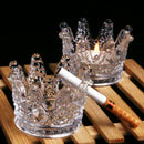 Round Transparent Glass Cigar Accessory Tool Cigar Ashtray Herb Cigar Tray VSE