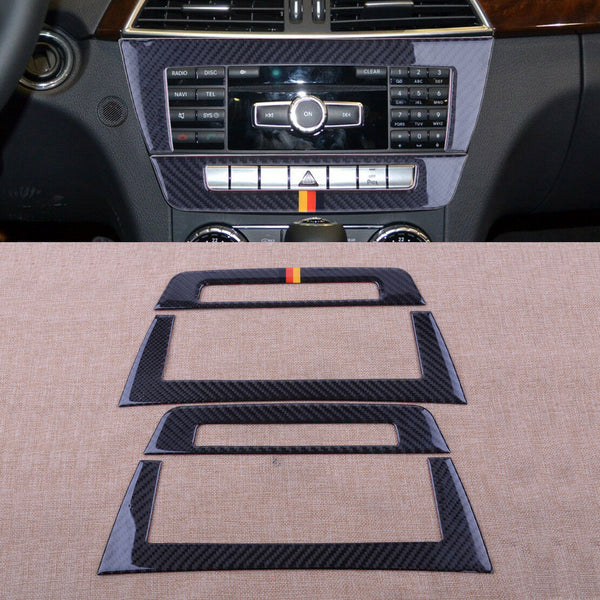 Carbon Fiber Car Central Control Panels Decor fit for Mercedes W204 2010-2013 Hf