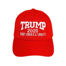 1Pcs Trump 2020 Keep America Great Embroidery Campaign Hat Usa Baseball Cap