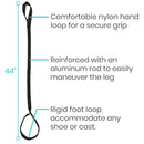 44 inch Leg Lifter Strap Lifting Devices Foot Loop for Elderly Handicap