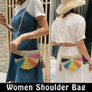 Shoulder IG8S Women Bag Bag Multicolored Straw Beach Handbag Semicircular Bags