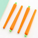 50Pcs Vegetables Cute Carrot Pen Cartoon Gel Pen Black Ink X6R6