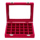 Velvet Glass Jewelry Earring Display Box Tray Holder Storage Box Organizer
