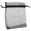 100 black Organza Wedding Favour Bags Jewellery Pouches 9cm x 12cm