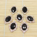 20Acrylic Cabochon Flatback DIY Rhinestone Button Embellishment Black Yellow