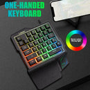 K1 Wired One Handed Mechanical Feel Gaming Keyboard RGB Keypad For PUBG Y7B5