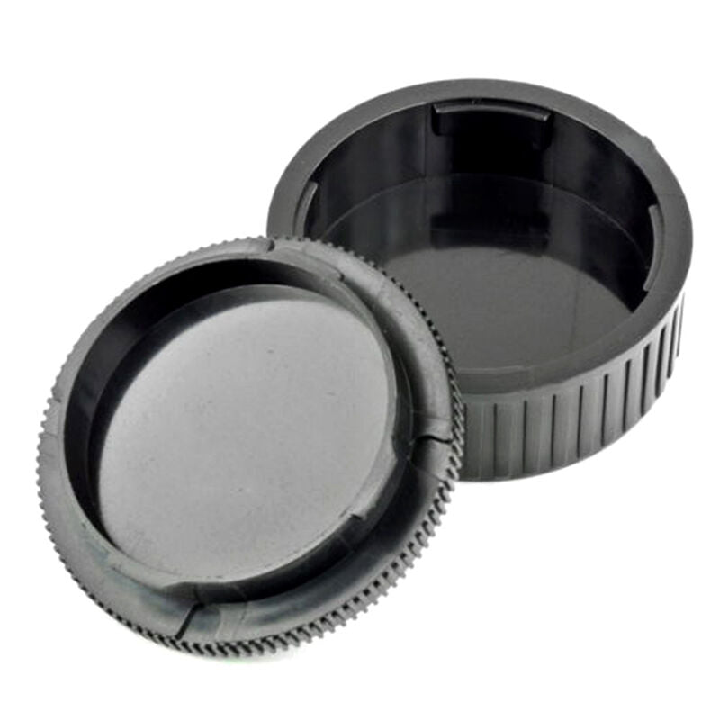 1 Set Rear Lens Cap And Body Cap Cover For Leica M LM camera Black Plasti dsss