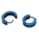 1 Pair Cool Men's Stainless Steel Hoop Earring Sapphire Blue N1V2