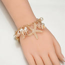 Fashion Star Starfish Conch Shell Bracelet Bangle Charm Women Jewelry  OZ