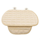 Winter Warm Plush Anti Slip Car Seat Cover Plaid Cushion Protector Beige