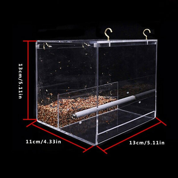 Automatic Parrot Bird Feeder No Mess Feeding Device Seed Food Container for L7R8