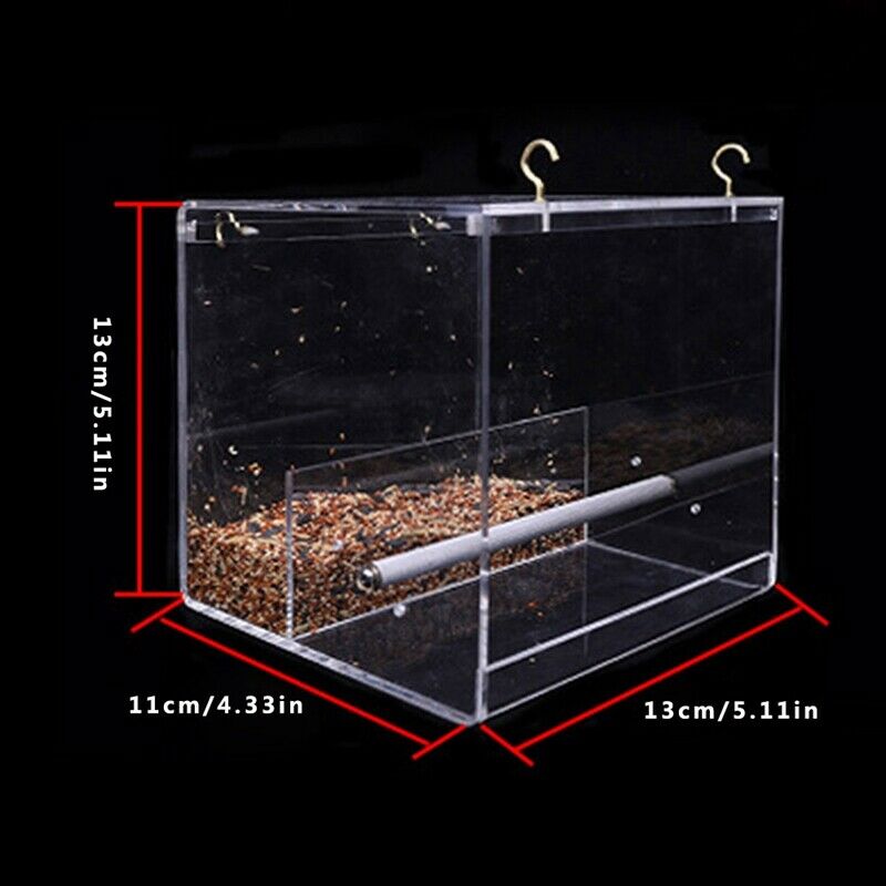 Automatic Parrot Bird Feeder No Mess Feeding Device Seed Food Container for L7R8