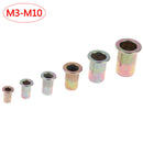 175pcs Set Rivet Nut Kit Mixed Zinc Steel Rivnut Insert Nutsert Threaded M3- BX