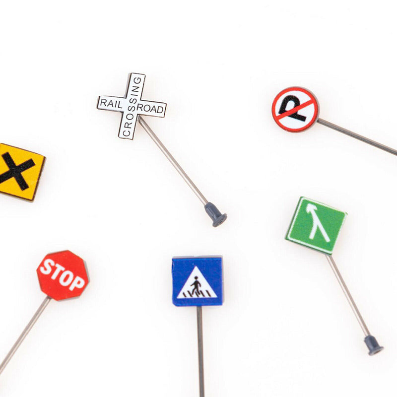 Set of 14 1/87 Scale Traffic Signage DIY Micro Landscape Freeway Scene
