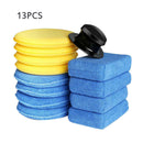 13Pcs Blue Microfiber Foam Soft Pads Waxing Buffing Polishing Foam Cleaning Pads