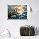 full drill diamond embroidery seaside lighthouse diamond painting Cross Stitc â„–[