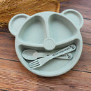 Baby bowl+spoon + fork Feeding Food Tableware Cartoon Panda Kids Dishes Bab