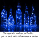 2M 20 LED Cork Shaped Wine Bottle Copper Wire String Fairy Light Blue ST494-005