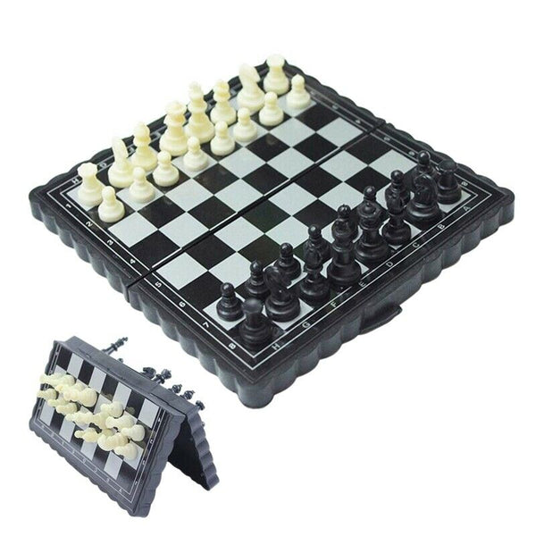 5x5 Inch Chess Portable Plastic Folding Board With Magnetic Chess Game Mini F6L8