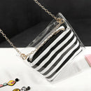 Women'S Composite Bag Metal Chain Pvc Transparent Shoulder Bag Striped Wall