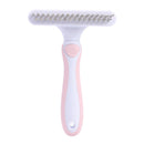 Pet Cat Dog Hair Removal Needle Comb Fur Trimming Open Knot Brush (Blue) A