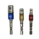 3Pcs Impact Socket Adapter Drill BIt Set Hex Shank 1/4" 3/8" 1/2"Driver Tools AD
