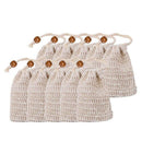 Ramie Soap Bags 10 Pack Natural Soap Bags with Drawstring Soap Saver Pouch  V5Z5