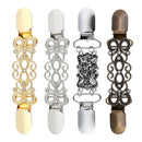 Retro Shawl Clips with Chain - Pack of 4 - Cardigan Sweater Clips Clasp,