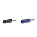 Black+Blue 3.5mm 4 Pole Male Plug Socket Cable Connector Headsets Audio Jack