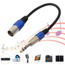 35cm 3Pin XLR Jack Male to 6.35mm Stereo Male Plug Microphone Adapter Cable
