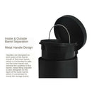 5L Round Metal Step Trash Can Bathroom Silent Wastebasket Garbage Bin Black