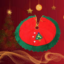 Wave Green Edge Nonwoven Xmas Tree Skirt Carpet Home Floor Mat Party Tree Decor
