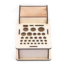Wooden Storage Box Studio Modeling Tools Paint Brushes Holder Rack Display