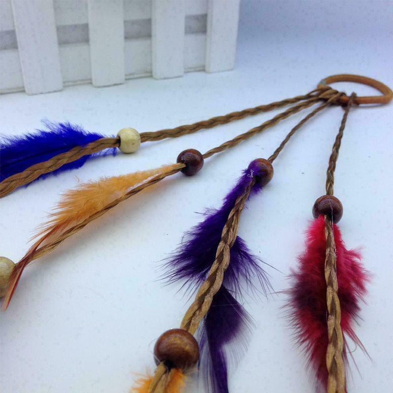 Feather Headband Girls Twist Braid Rope Rubber Accessories Best Wig H Kids R7H4