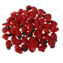 50x Ladybird Shape Wooden Shank Buttons Embellishments for DIY Craft Sewing