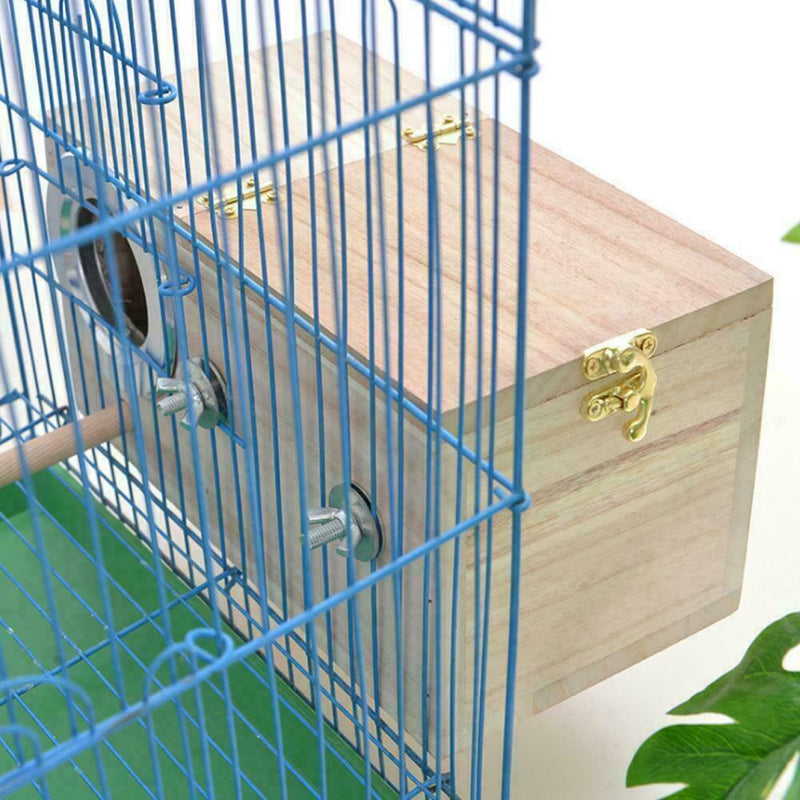 Wooden Small Bird Breeding Box Nesting Budgie House For Bird Parrots Cage D4X7