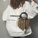 Woven Small Round Bag Portable Straw Small Round Bag Female New One Shoulde
